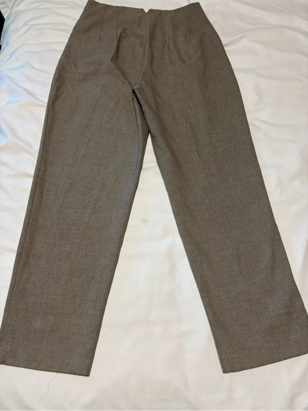 Zara Women’s Medium High Waisted Straight Leg Pleated Dress Pants Gray